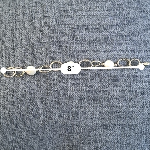 Or Paz Sterling Silver Cultured Pearl Coin Station Bracelet - Picture 3 of 10
